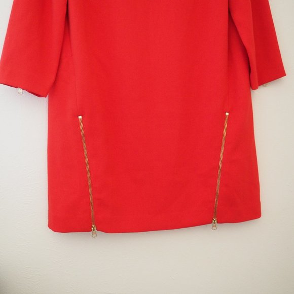 NWT J. Crew Electric Red Double Zip Shift Dress sz 16 - Picture 5 of 10